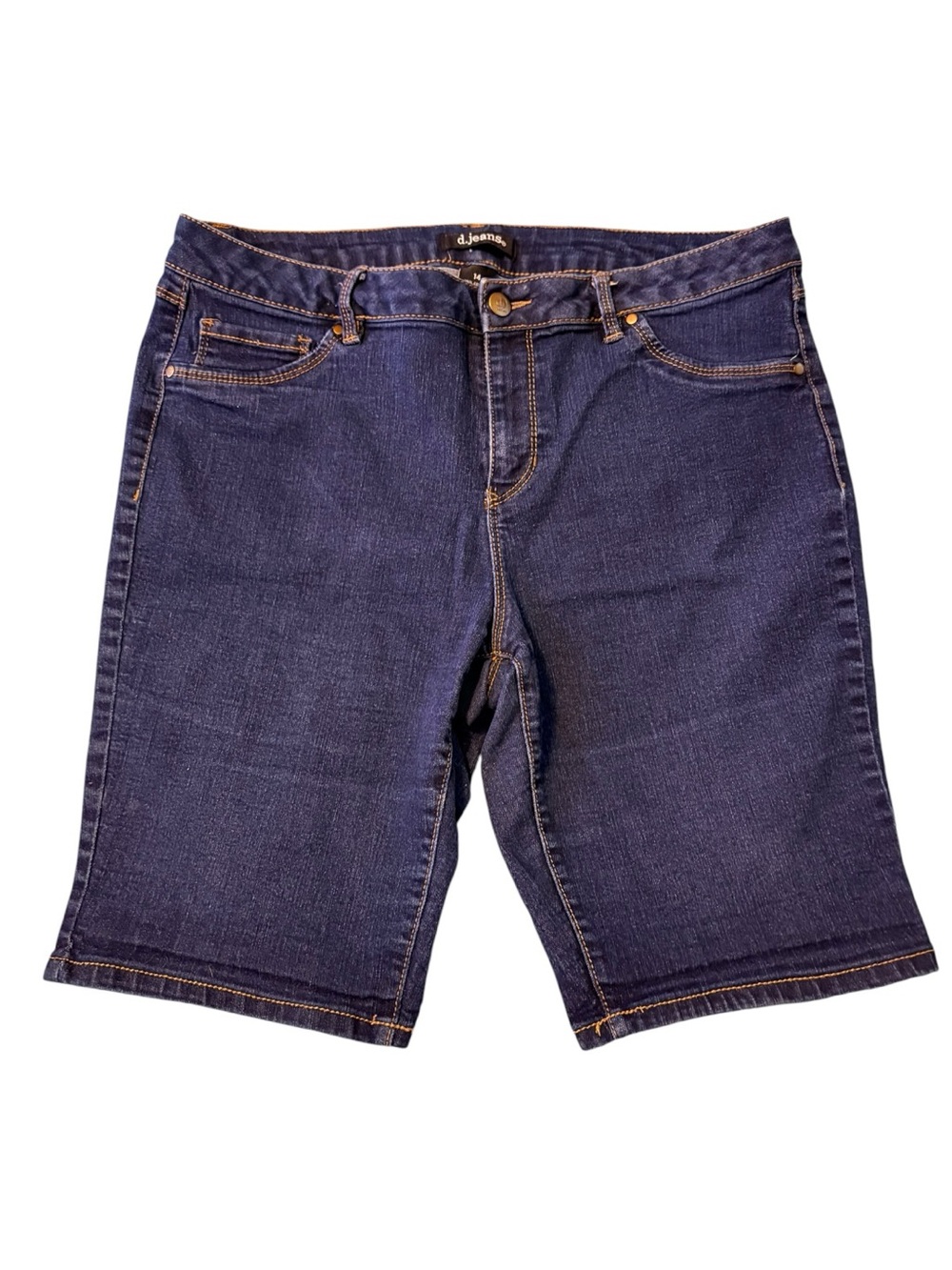 Bermuda Jean Shorts Size 14 Dark Wash d.jeans